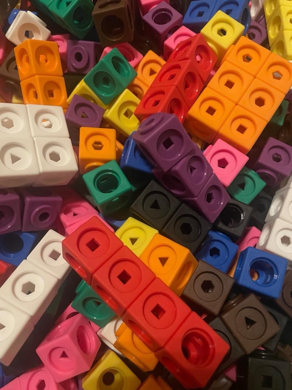 Math Manipulatives Set of Over 500 Snap On Blocks Educational Learning Fun Lot